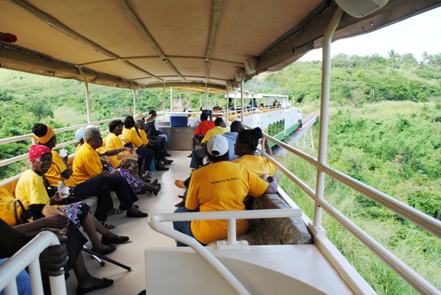 Nevis seniors on the Scenic Railway in St. Kitts.